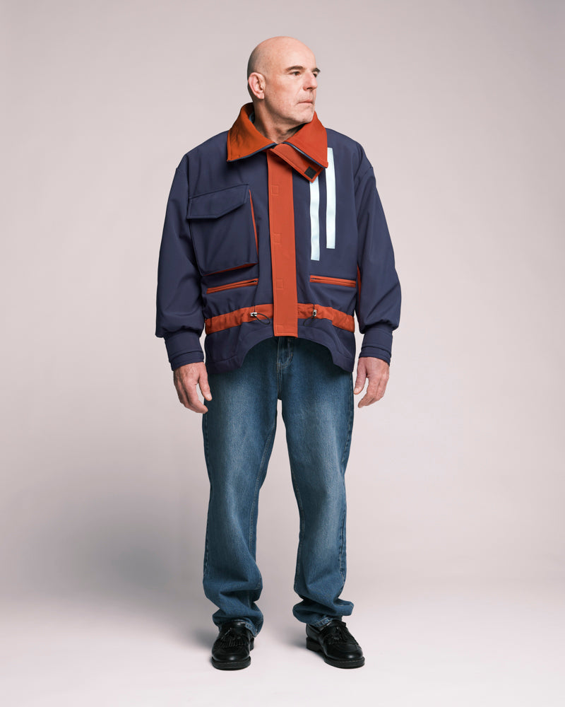 VESTE CASERNE BLEU-ROUILLE