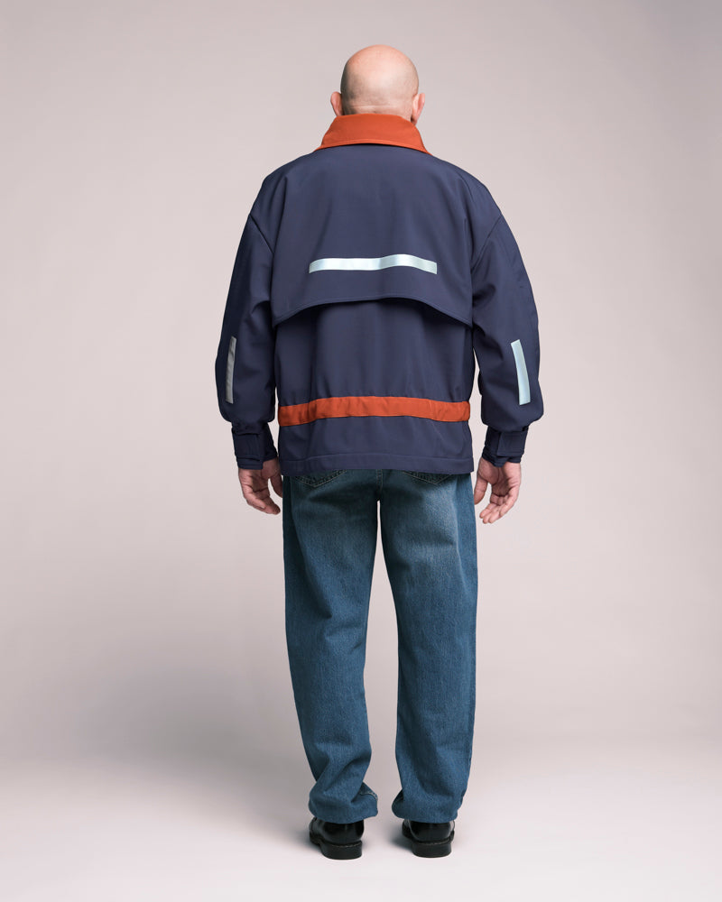 VESTE CASERNE BLEU-ROUILLE