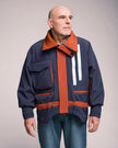 VESTE CASERNE BLEU-ROUILLE