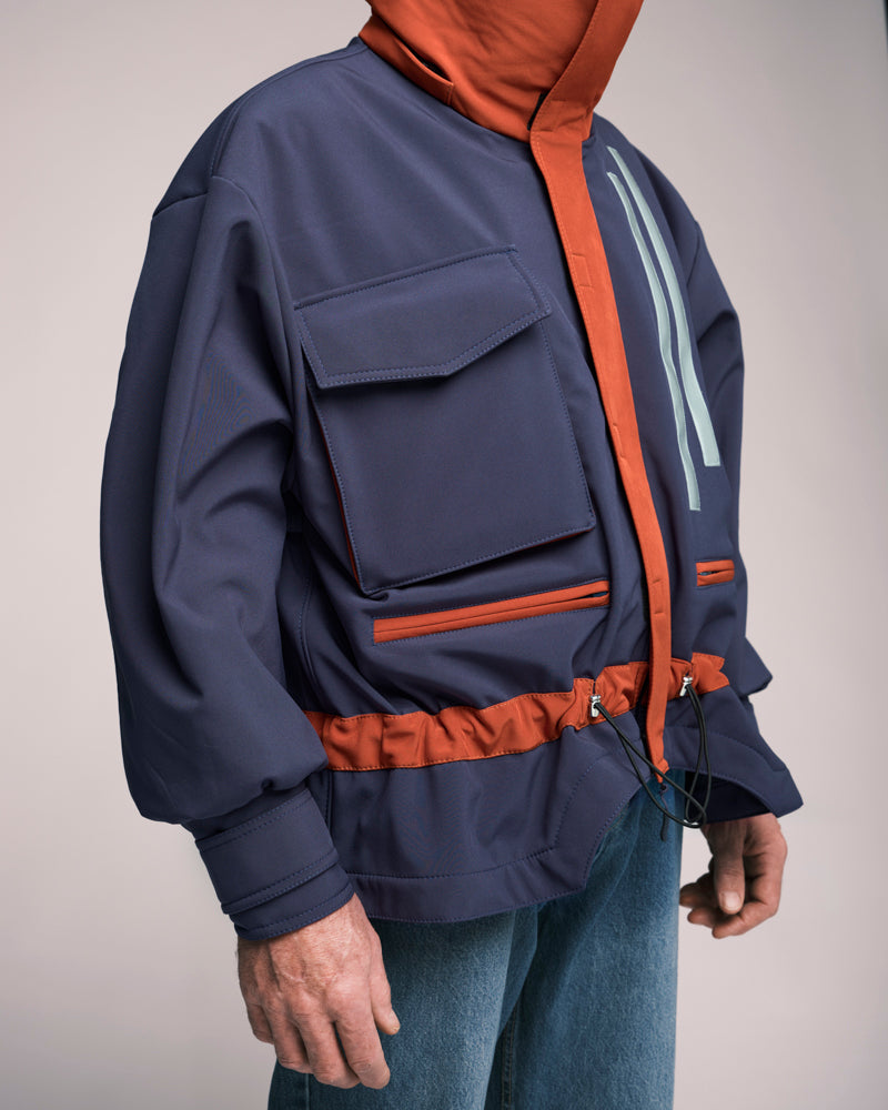 VESTE CASERNE BLEU-ROUILLE