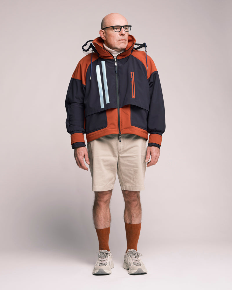 VESTE BRIGADE BLEU-ROUILLE
