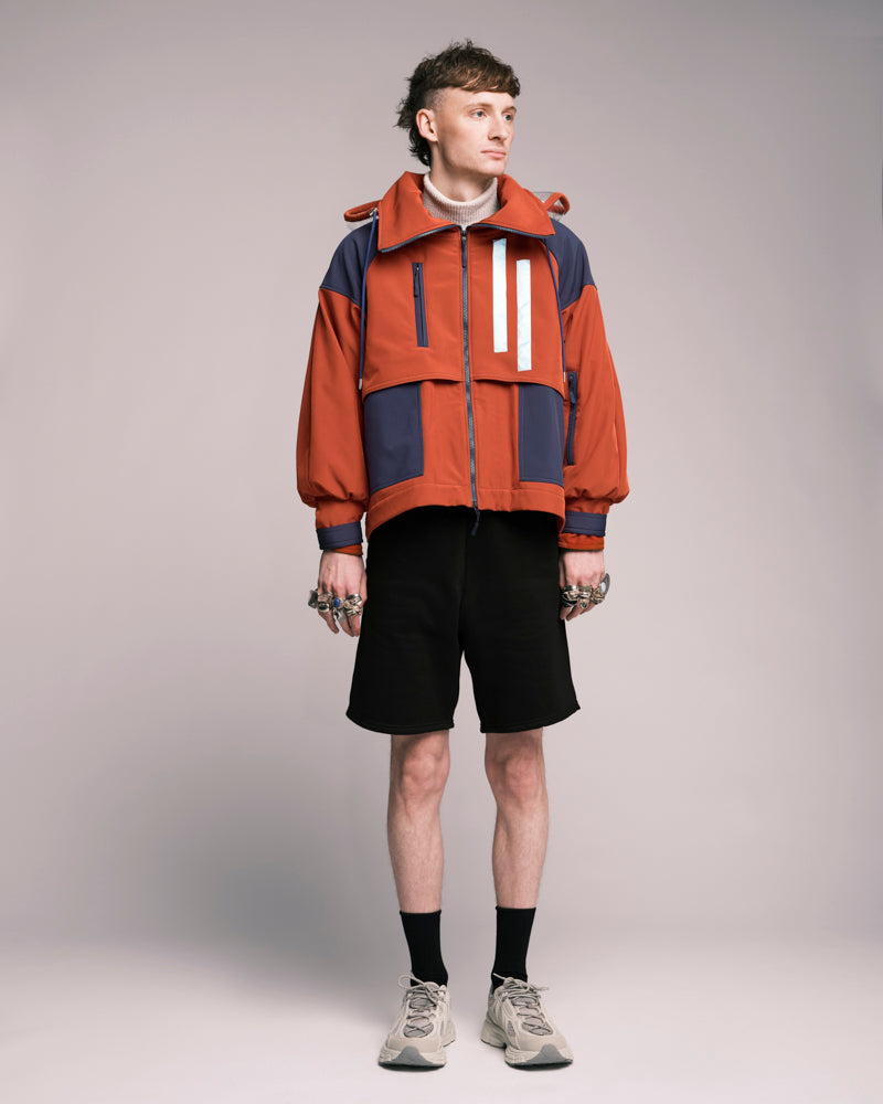 VESTE BRIGADE ROUILLE-BLEU
