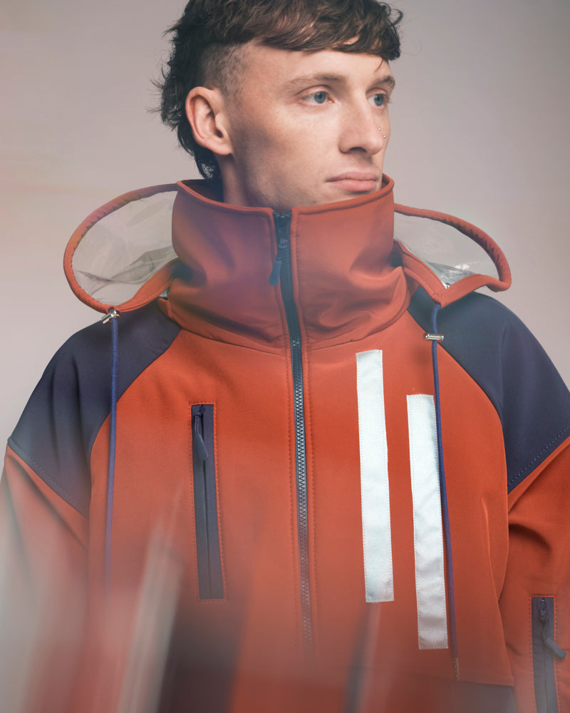 VESTE BRIGADE ROUILLE-BLEU